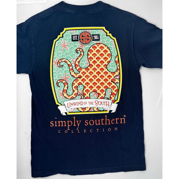 Simply Southern Unwind in the South Octopus Tshirt size S PreOwned good conditio - Picture 2 of 6